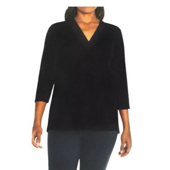 NWT Banana Republic Women's 3/4 Sleeve V Neck Tunic Top Black Size Medium - Picture 1 of 2